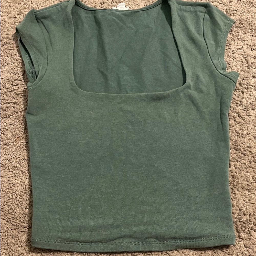 Garage Olive Green Crop Top